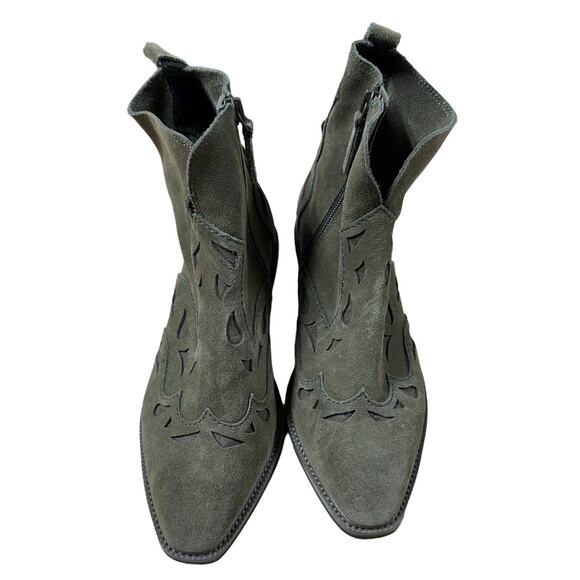 Kelsi Dagger NWOB Brooklyn Cliff Olive Green Western Style Bootie Size 6.5 - Picture 8 of 11